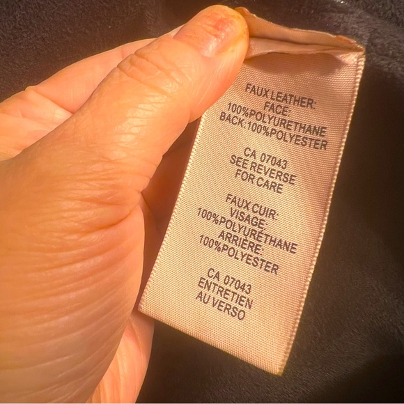 Size6, Philosophy, Leather Black Skirt Two Front Pockets with Silver Beads Decor - Picture 9 of 10